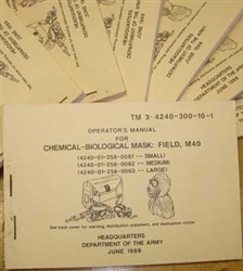 M40 Gas Mask Operators Manual TM 3-4240-300-10-1, Printed